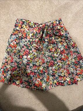 J. Crew Liberty Floral Printed Shorts in Coral, Green & Navy